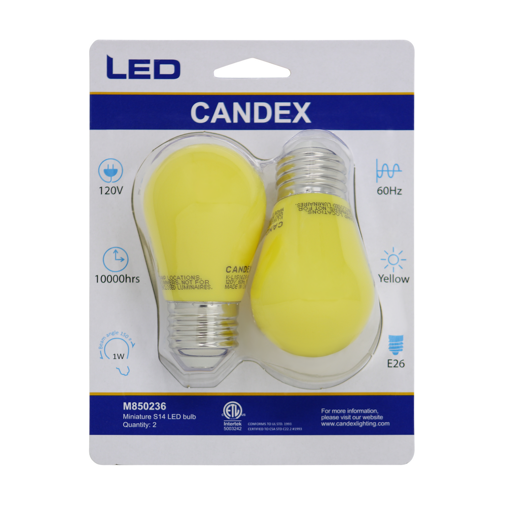 S14 10W-Equal Yellow - Candex Lighting
