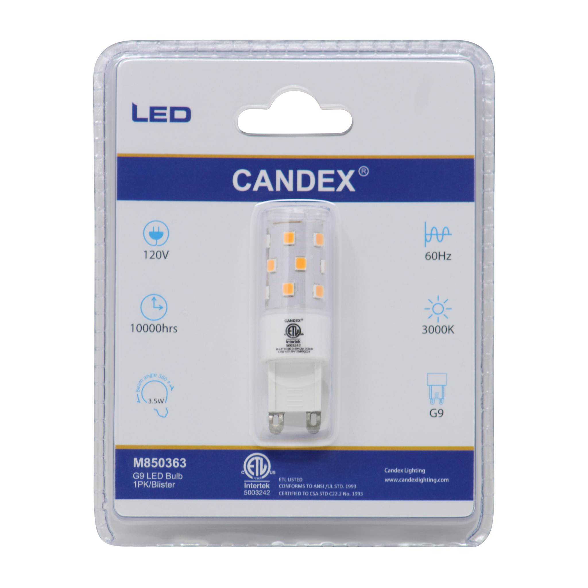 Candex Lighting 40 Watt Equivalent G9 G9/Bi-pin Dimmable 3000K LED